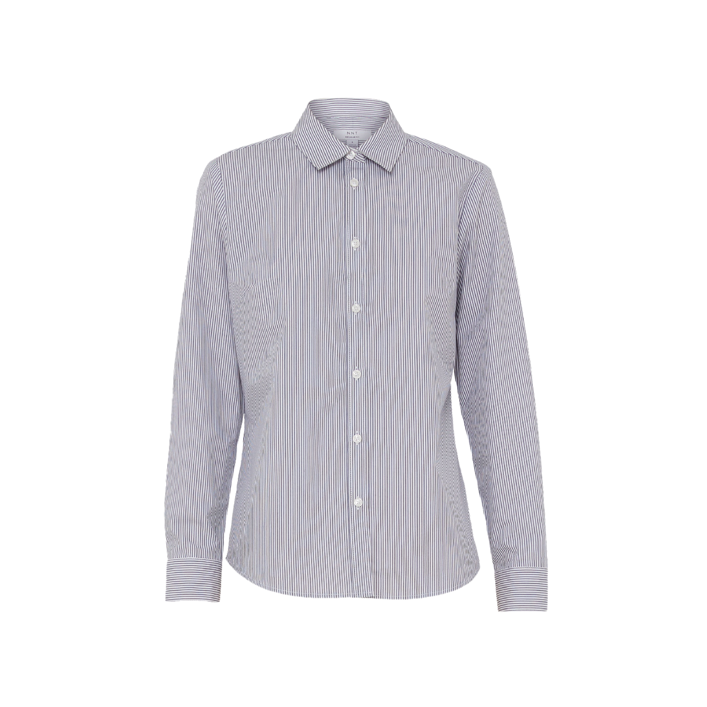 NNT Women's Avignon Fine Stripe Stretch Long Sleeve Work Shirt Grey/White