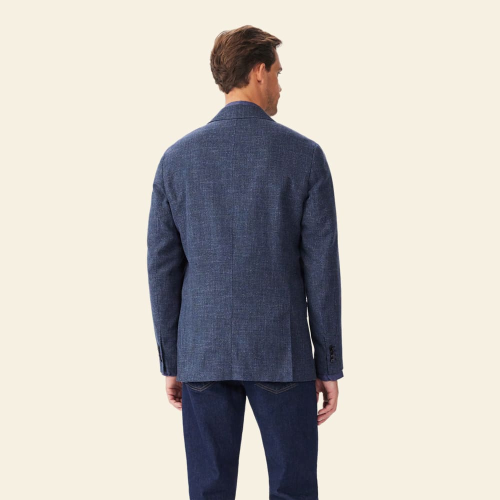 Men's R.M.Williams Bunda Navy Cotton Tailored Lightweight Sports Blazer Jacket