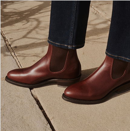 R.M.Williams Men's Burnished Dark Tan Comfort Craftsman Leather Chelsea Boots