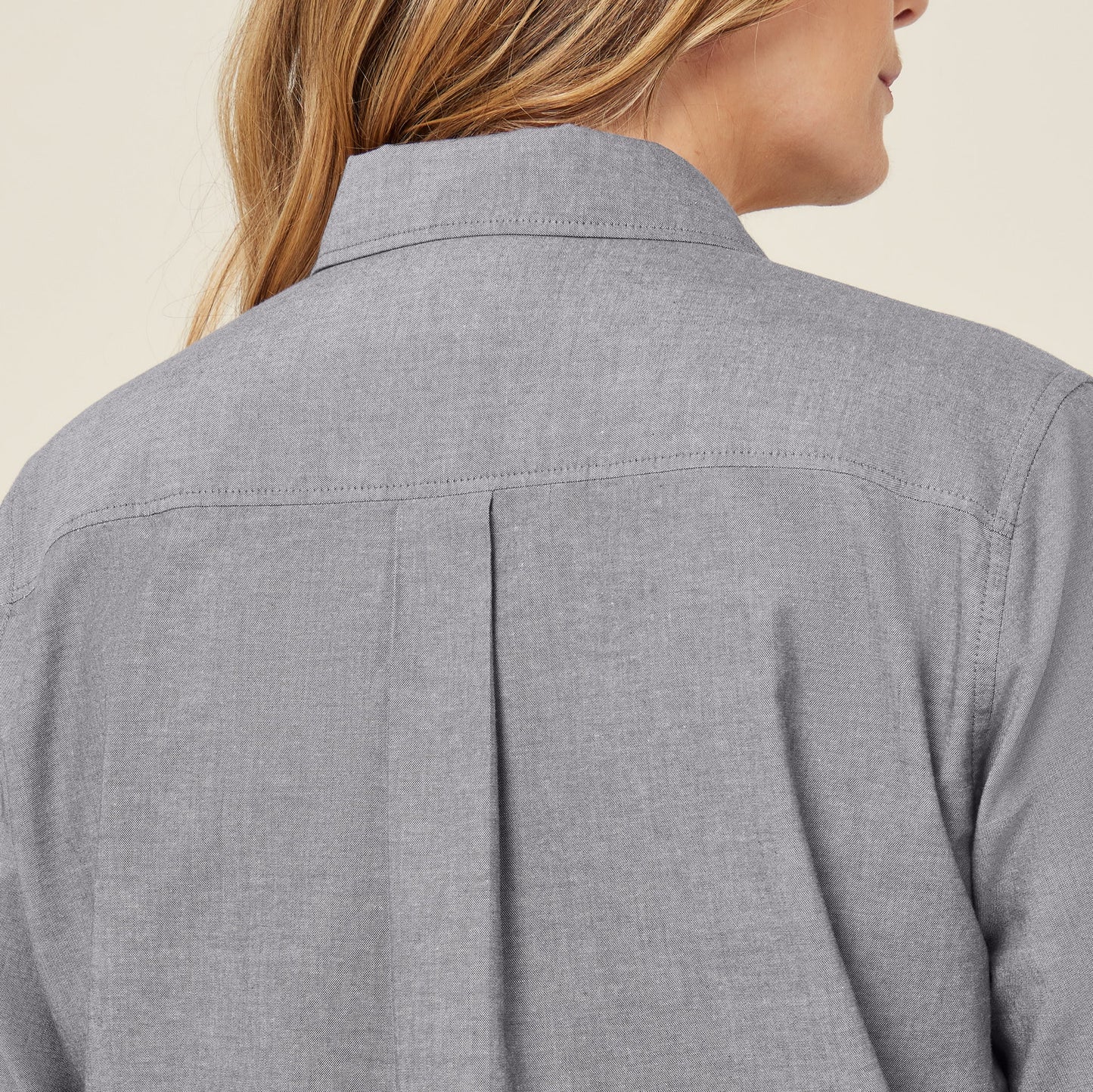NNT Women's Relaxed Fit Chambray Long Sleeve Work Shirt - Charcoal