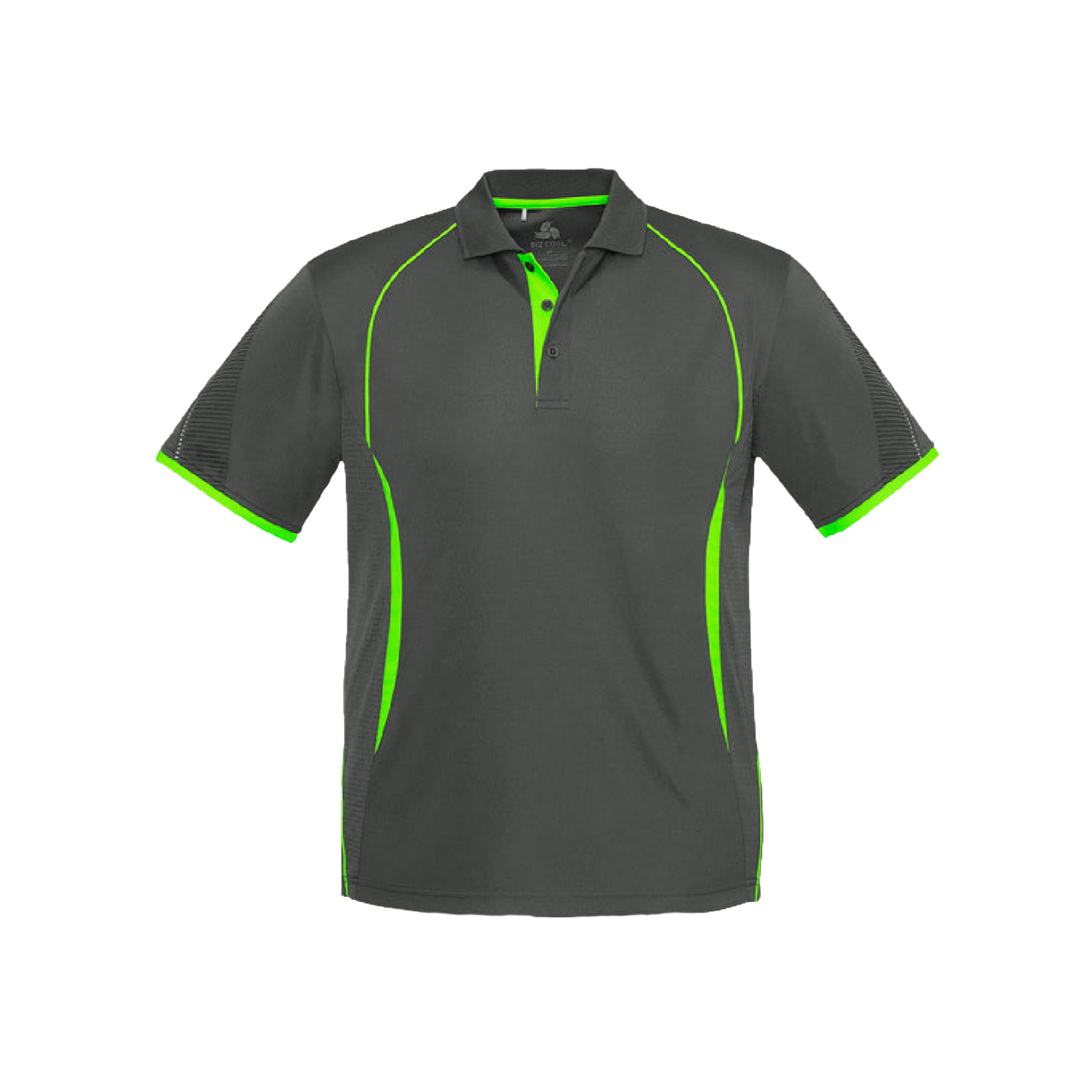 Men's Razor Performance Polo Shirt with BIZ COOL Technology - Grey/Lime