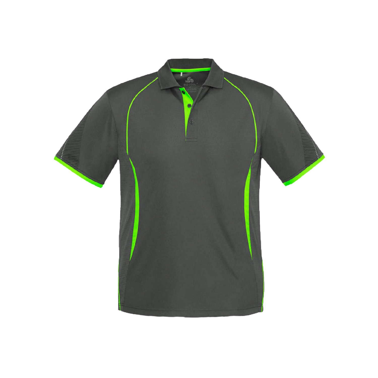 Men's Razor Performance Polo Shirt with BIZ COOL Technology - Grey/Lime