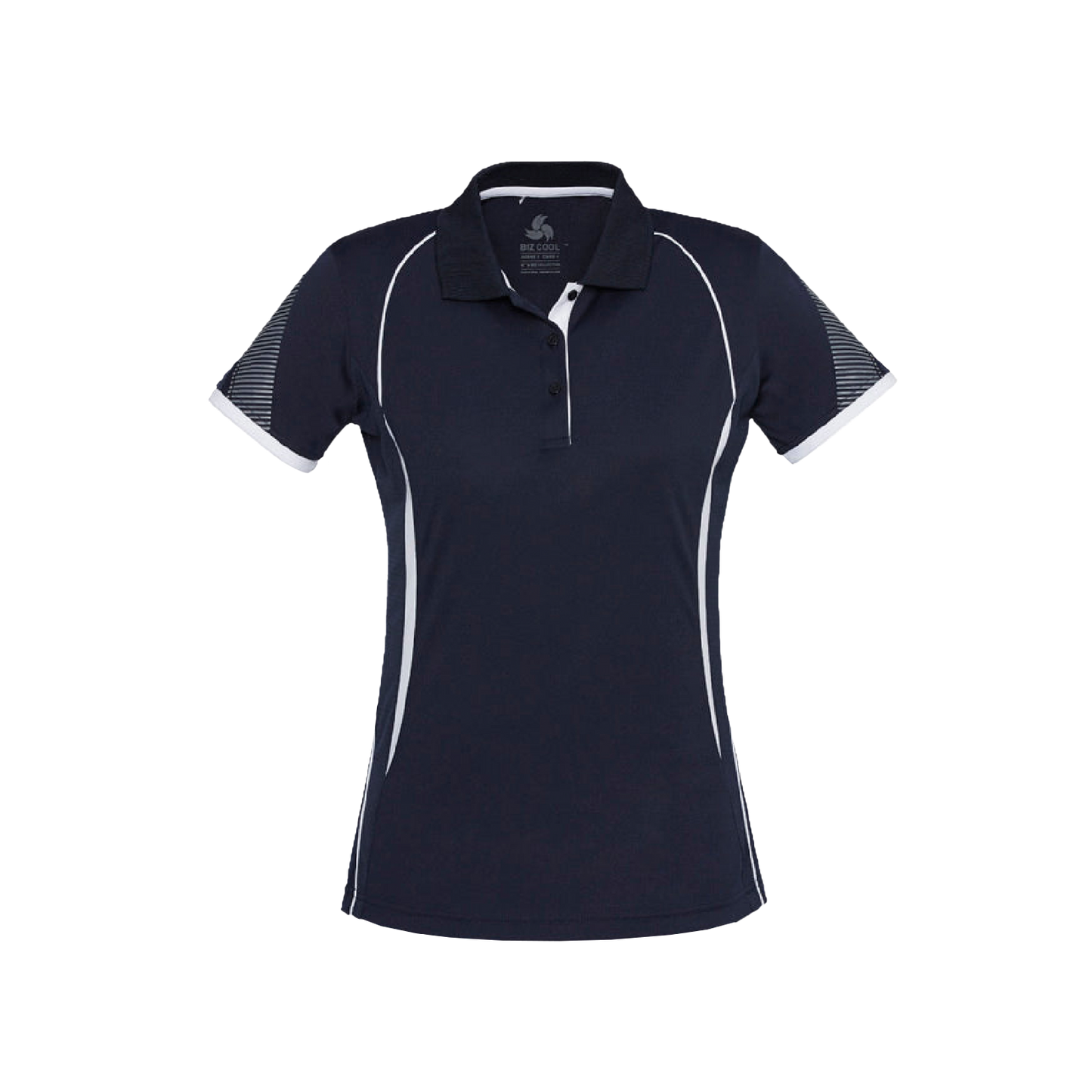 Women's Biz Collection Razor Performance Polo Shirt - Durable, Stylish Navy/White