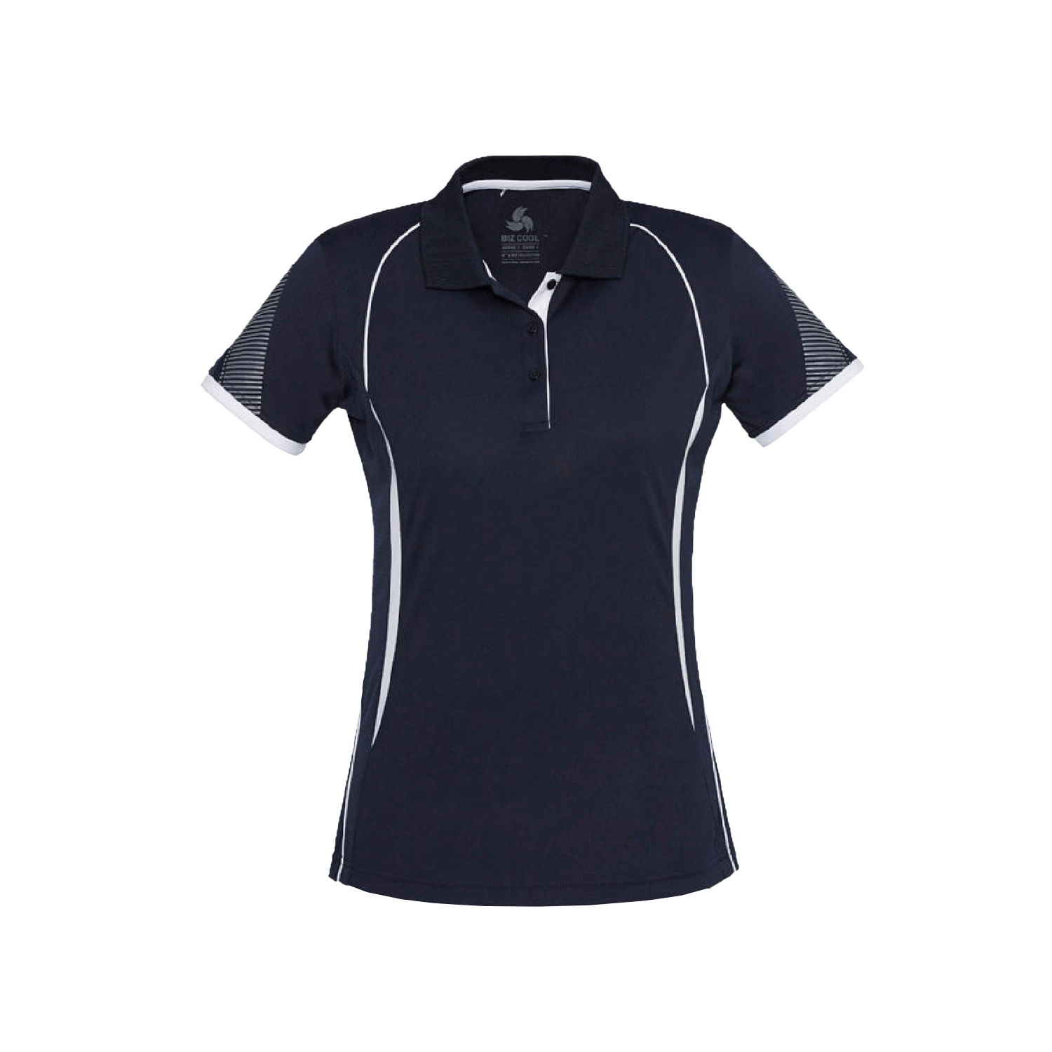Women's Biz Collection Razor Performance Polo Shirt - Durable, Stylish Navy/White