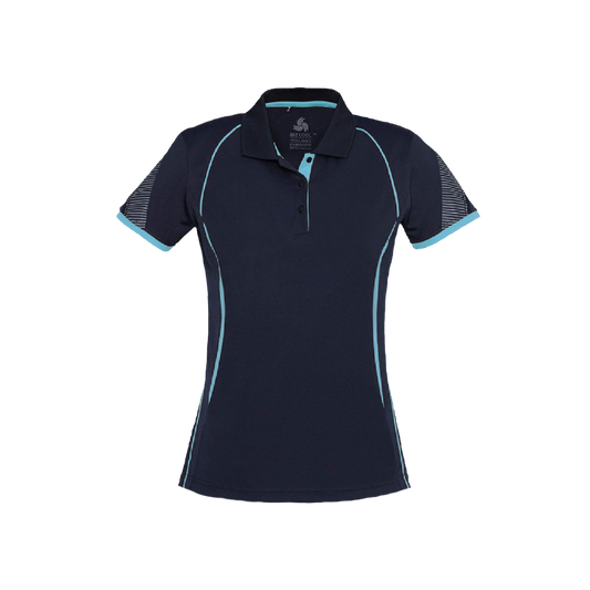 Biz Collection Women's Razor Performance Polo - Stylish Navy Sky Breathable Workwear Top