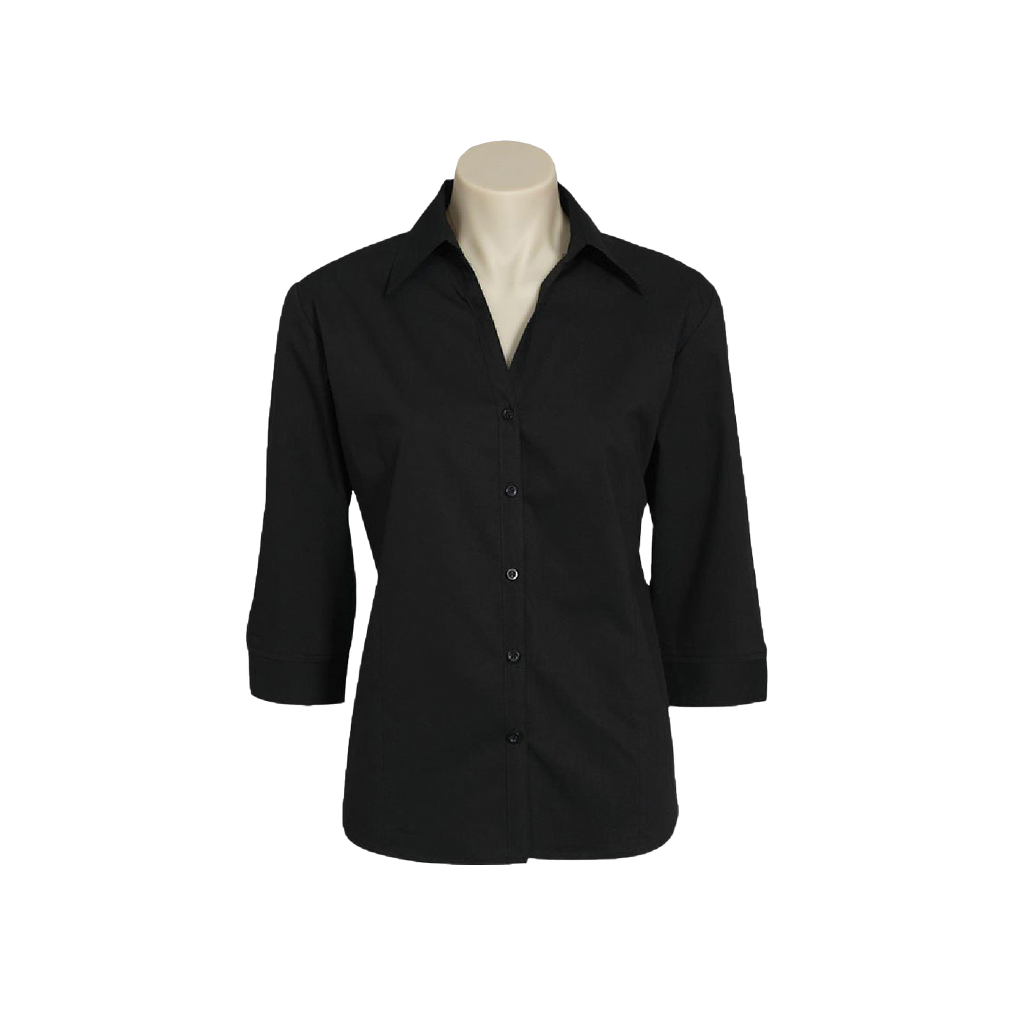 Biz Collection Women's Metro Professional 3/4 Sleeve Shirt - Elegant White Workwear Top