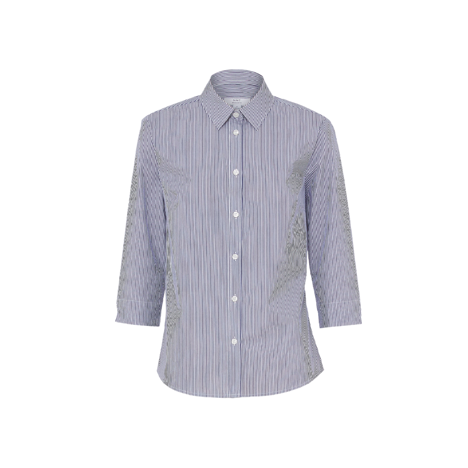 NNT Women's Avignon Stripe 3/4 Sleeve Shirt: Stretch, Eco-Friendly, Navy/White