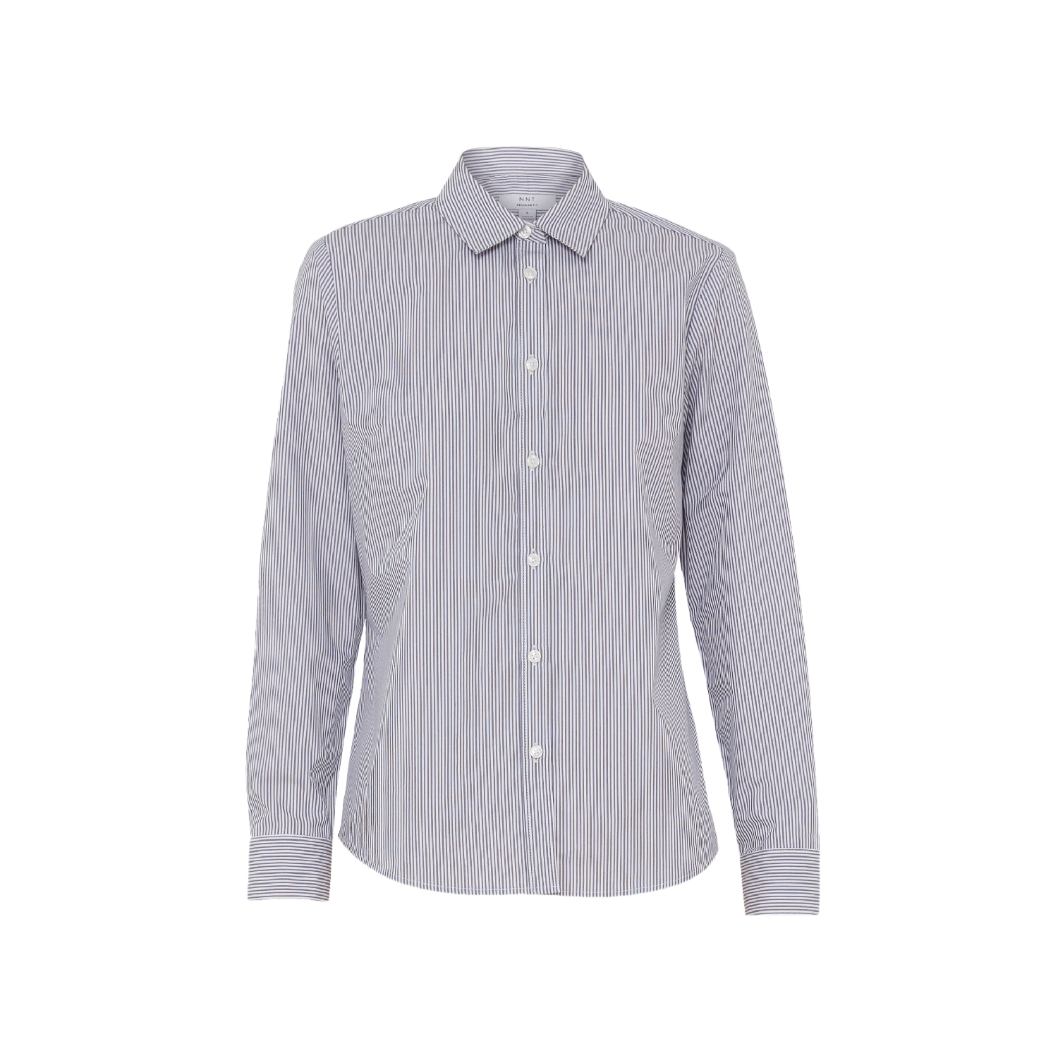 NNT Women's Avignon Fine Stripe Stretch Long Sleeve Work Shirt Grey/White