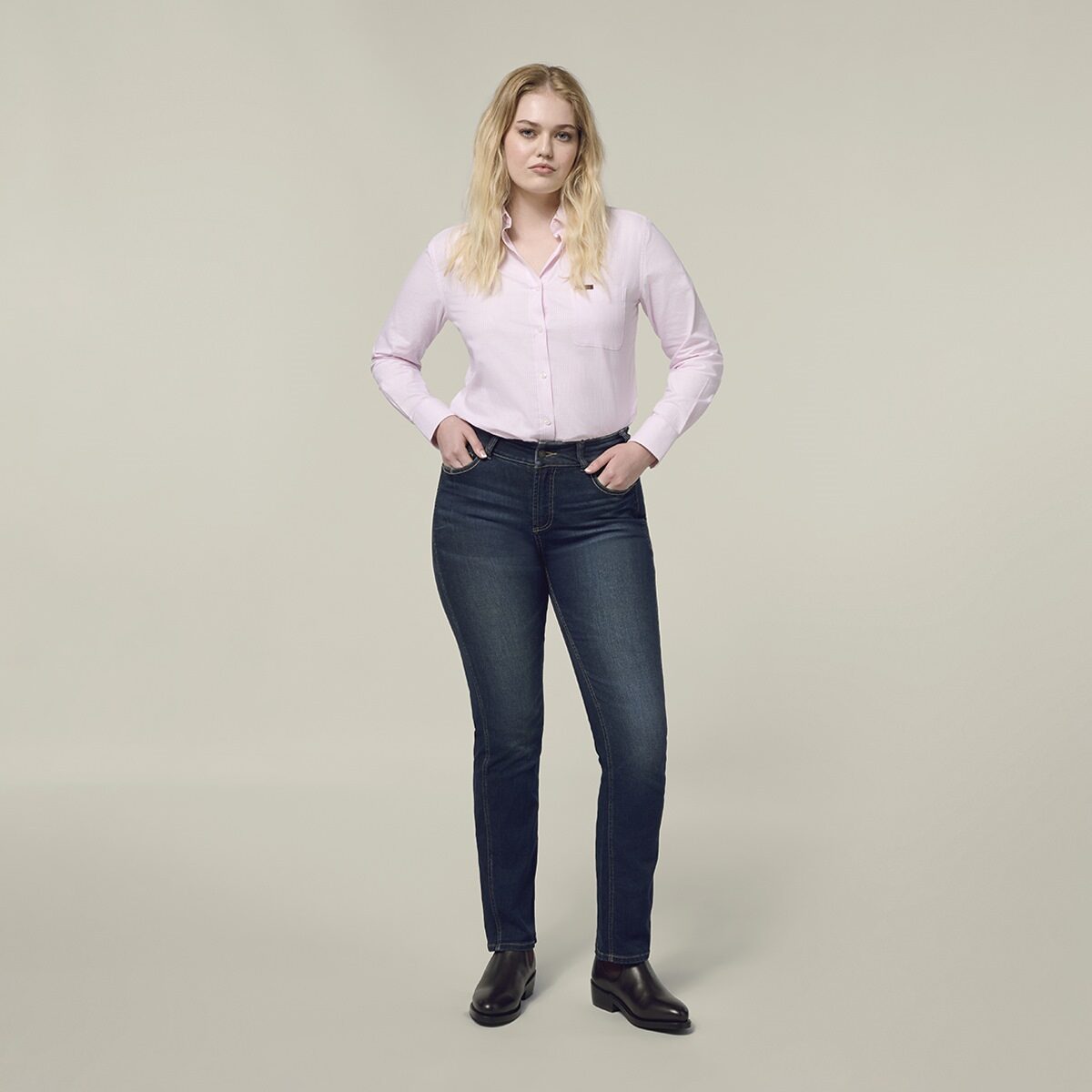 Hard Yakka Women's Mustang Bootcut Indigo Jeans: Durable, Comfortable Workwear