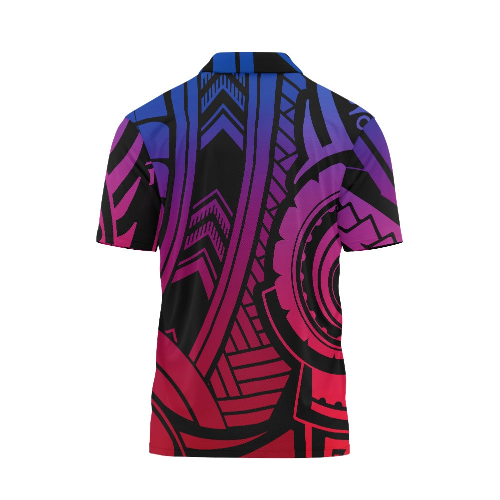 Short Sleeve Zip-Up Polo Shirt