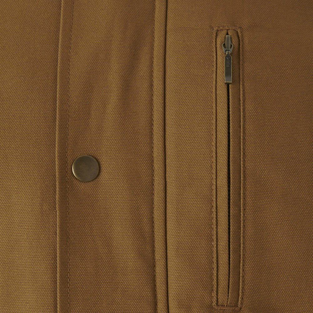 Hard Yakka Mustang Men's Rugged Outback Canvas Jacket - Durable Dark Tan