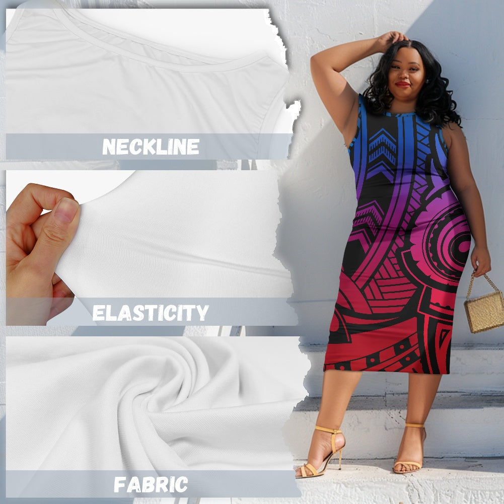 Women's sleeveless plus size dress