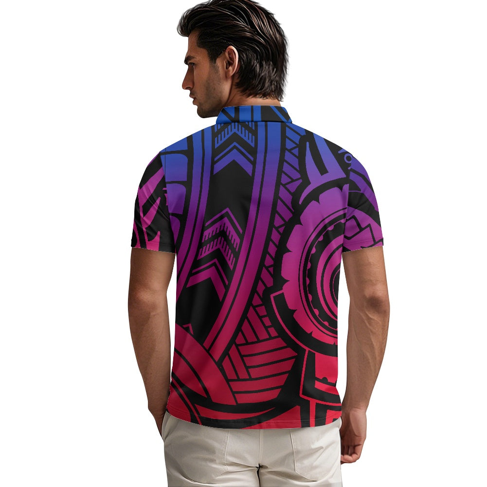 Short Sleeve Zip-Up Polo Shirt