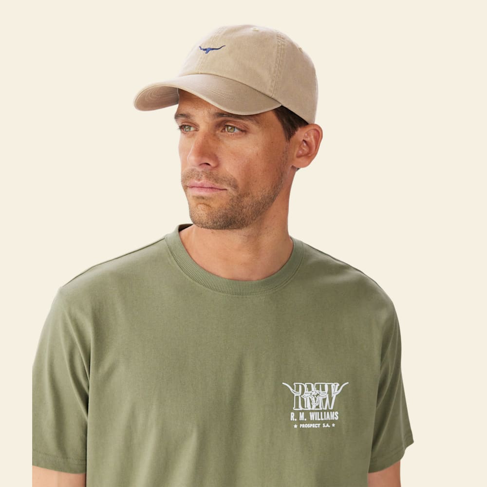 R.M.Williams Organic Cotton Mini Longhorn Twill Cap - Adjustable Fit