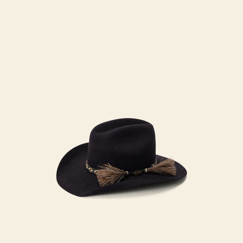 Akubra Rough Rider Black Felt Hat - Premium Australian Rabbit Fur Cowboy Style