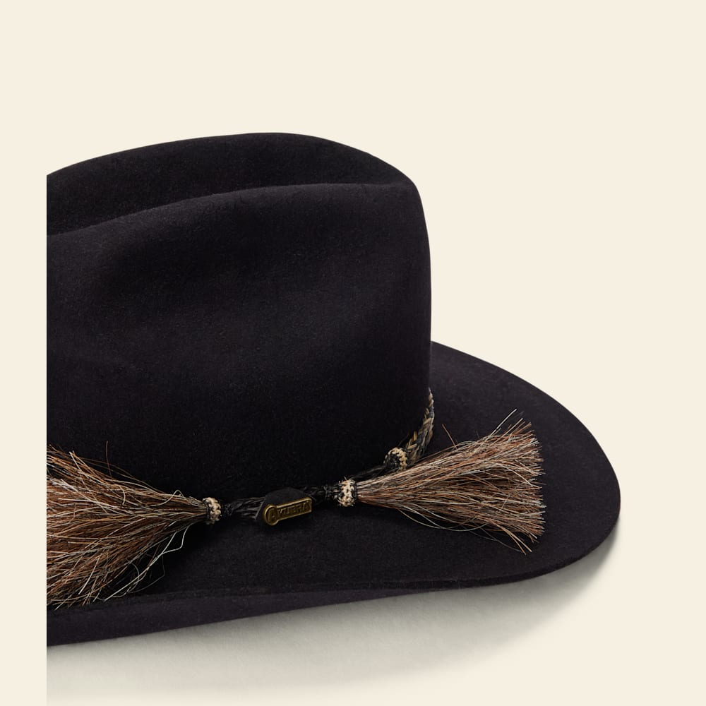 Akubra Rough Rider Black Felt Hat - Premium Australian Rabbit Fur Cowboy Style