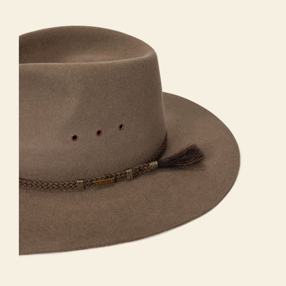Akubra Longhorn Regency Fawn Felt Rabbit Fur Hat