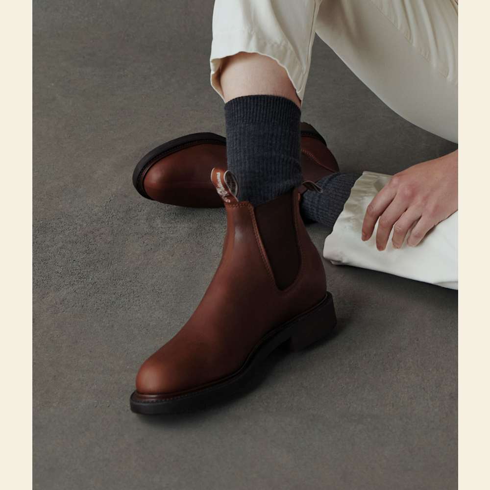 R.M.Williams Gardener Brown Oiled Kip Leather Durable Work Boots