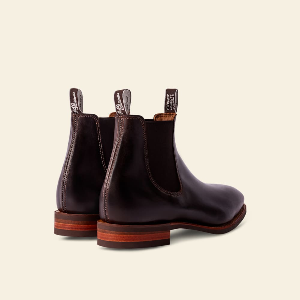 R.M. Williams Comfort Craftsman Chocolate Pull-Up Leather Chelsea Boot