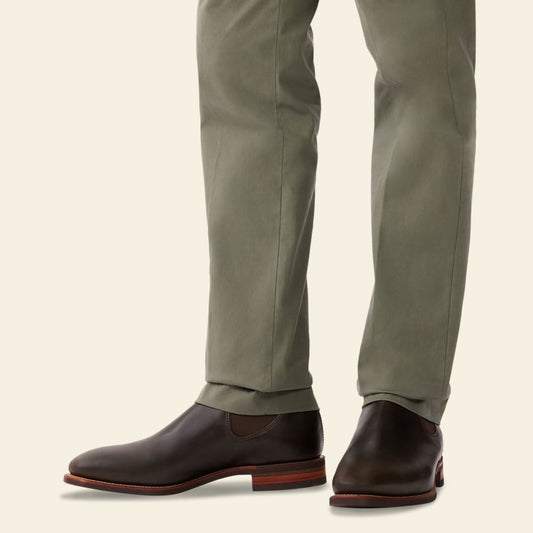 Comfort Craftsman Dark Olive Pull‑Up Chelsea Boot – Premium Leather