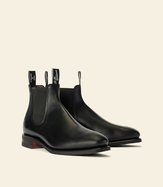 R.M.Williams Comfort Craftsman Ebony Pull-Up Leather Men's Chelsea Boots