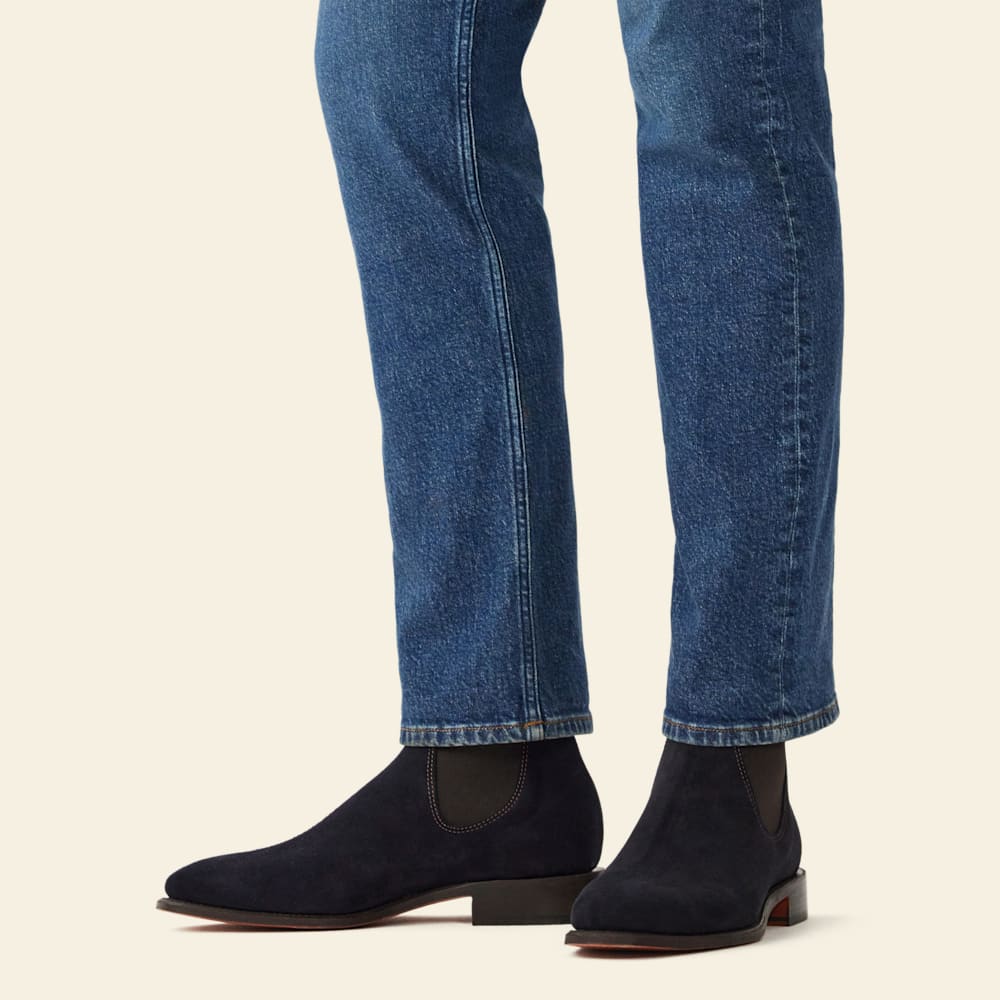 Heritage Craftsman Dark Navy Suede Boot – Australian Made