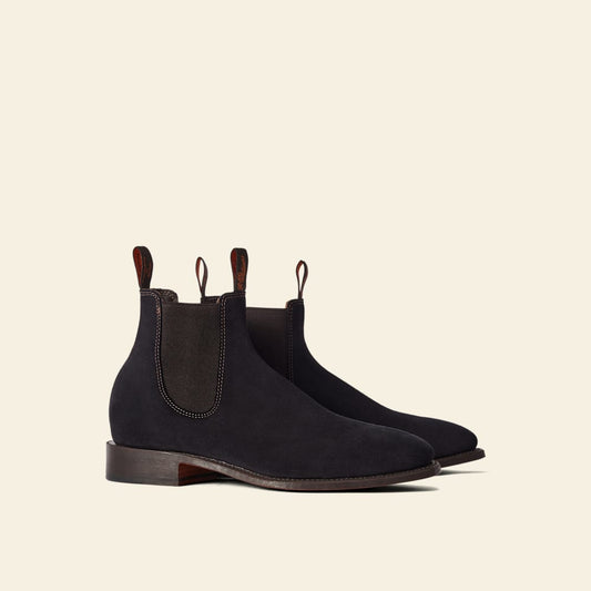 Heritage Craftsman Dark Navy Suede Boot – Australian Made