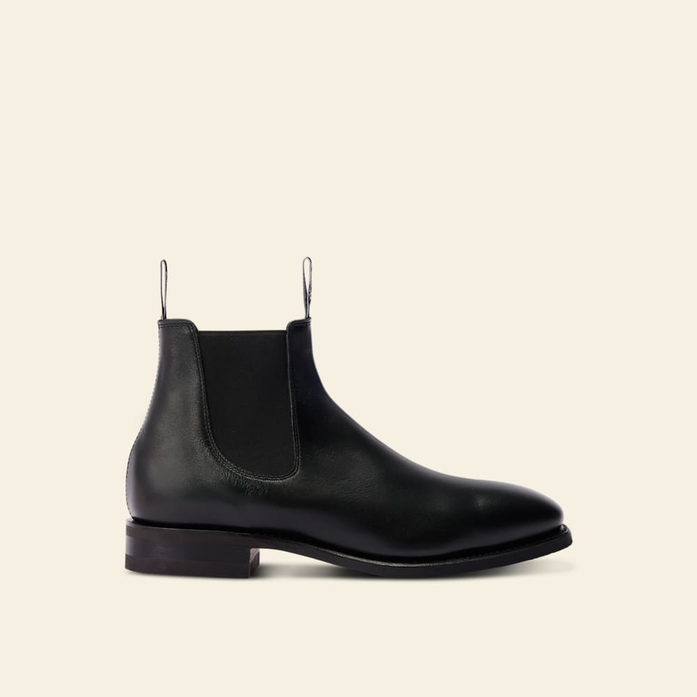 R.M.Williams Men's Black Yearling Leather Comfort Craftsman Chelsea Boots