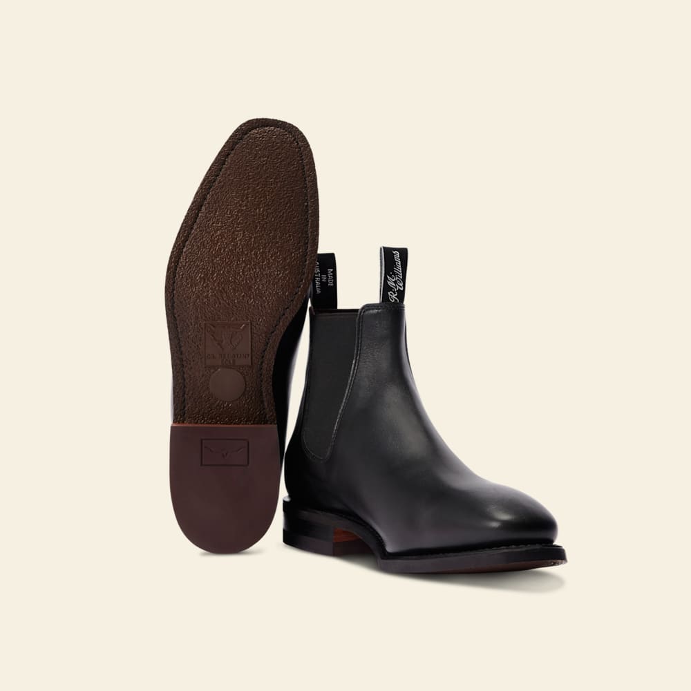 R.M.Williams Men's Black Yearling Leather Comfort Craftsman Chelsea Boots