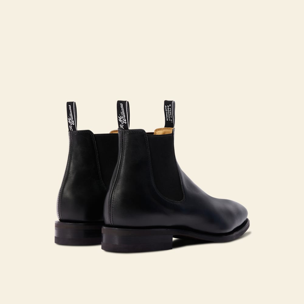 R.M.Williams Men's Black Yearling Leather Comfort Craftsman Chelsea Boots