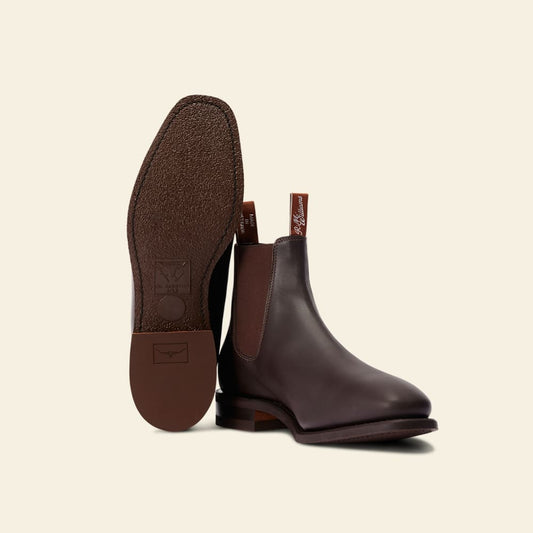 R.M.Williams Chestnut Comfort Craftsman Yearling Leather Chelsea Boots for Men