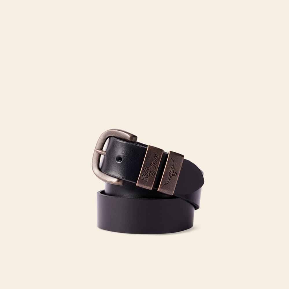 R.M.Williams Drover Black Double Butt Leather Belt - Iconic Durable Style