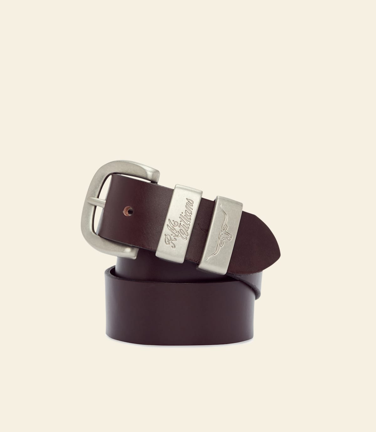 R.M.Williams Chestnut Solid Hide Leather Belt, 1.5-inch Wide, Australian-Made