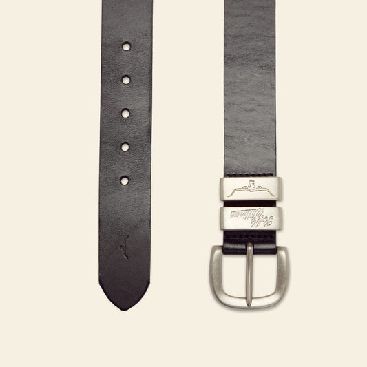 R.M. Williams Black 1.5" 3‑Piece Solid Hide Belt