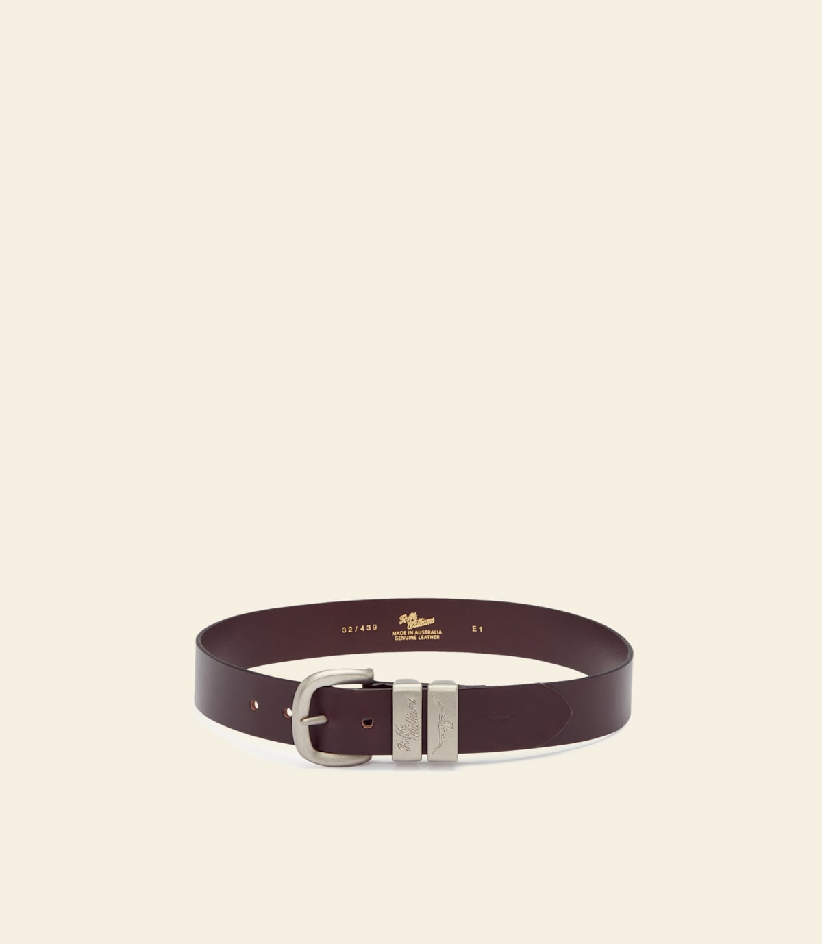 R.M.Williams Chestnut Solid Hide Leather Belt, 1.5-inch Wide, Australian-Made