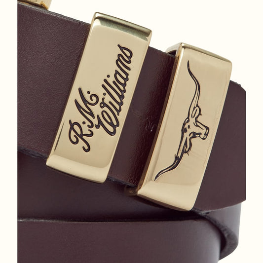 Chestnut 1.5 Inch Solid Hide Leather Belt by R.M.Williams