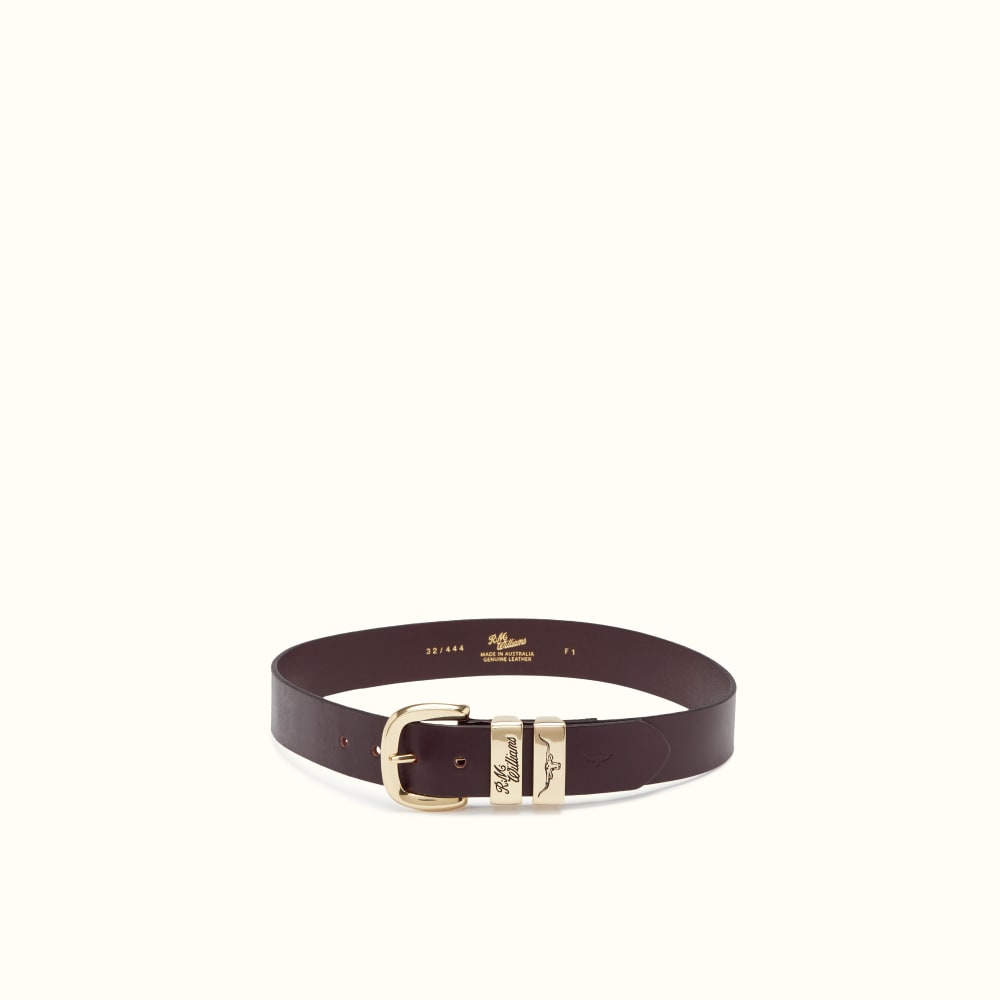 Chestnut 1.5 Inch Solid Hide Leather Belt by R.M.Williams