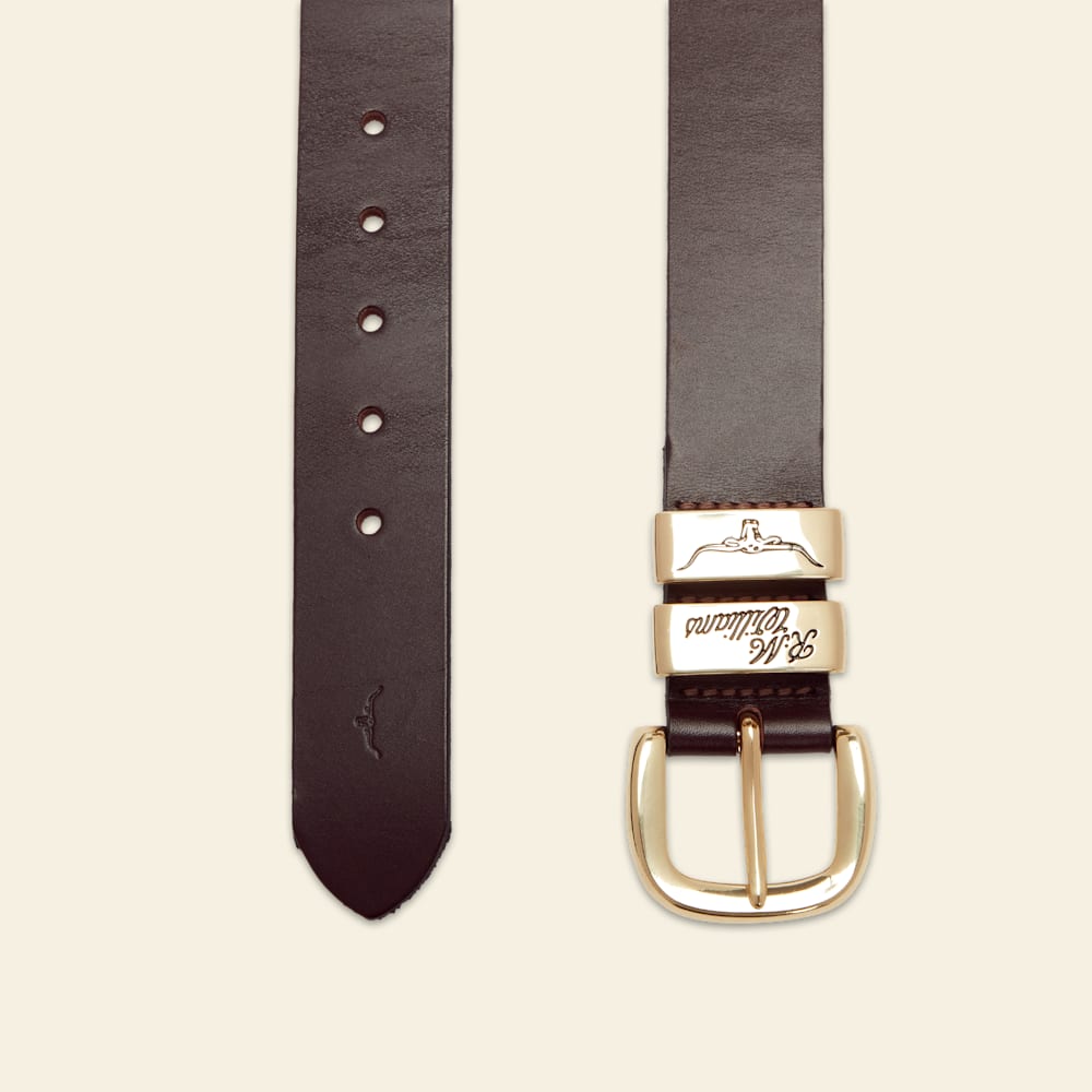 Chestnut 1.5 Inch Solid Hide Leather Belt by R.M.Williams