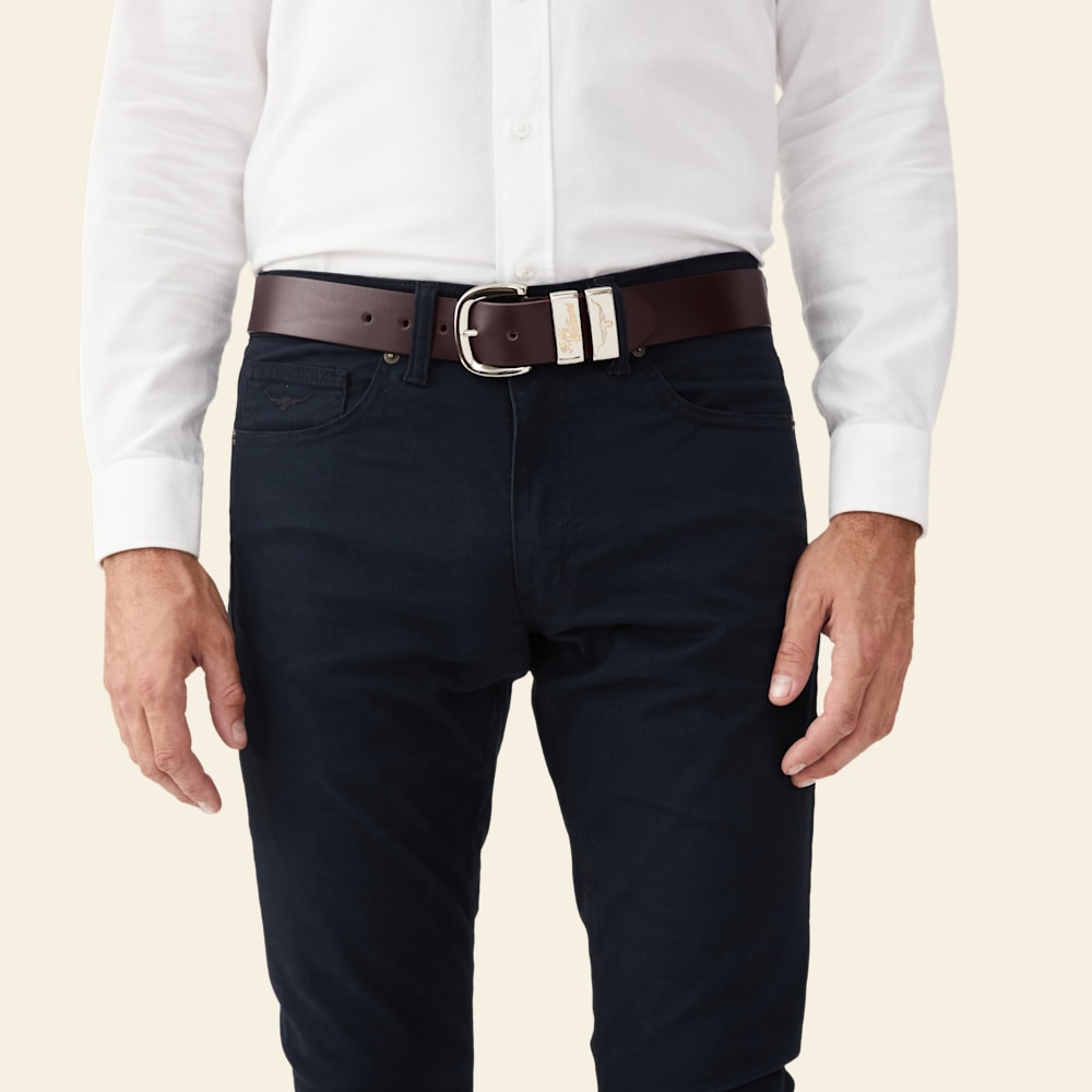 Chestnut 1 1/2" Jerrawa Belt Premium Cowhide Leather