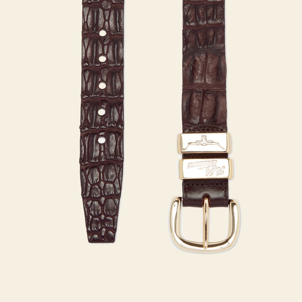 Chestnut 1.5" Crocodile Leather Belt – Premium Australian Crocodile Belt