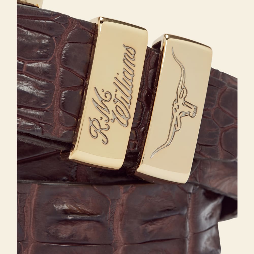 Chestnut 1.5" Crocodile Leather Belt – Premium Australian Crocodile Belt