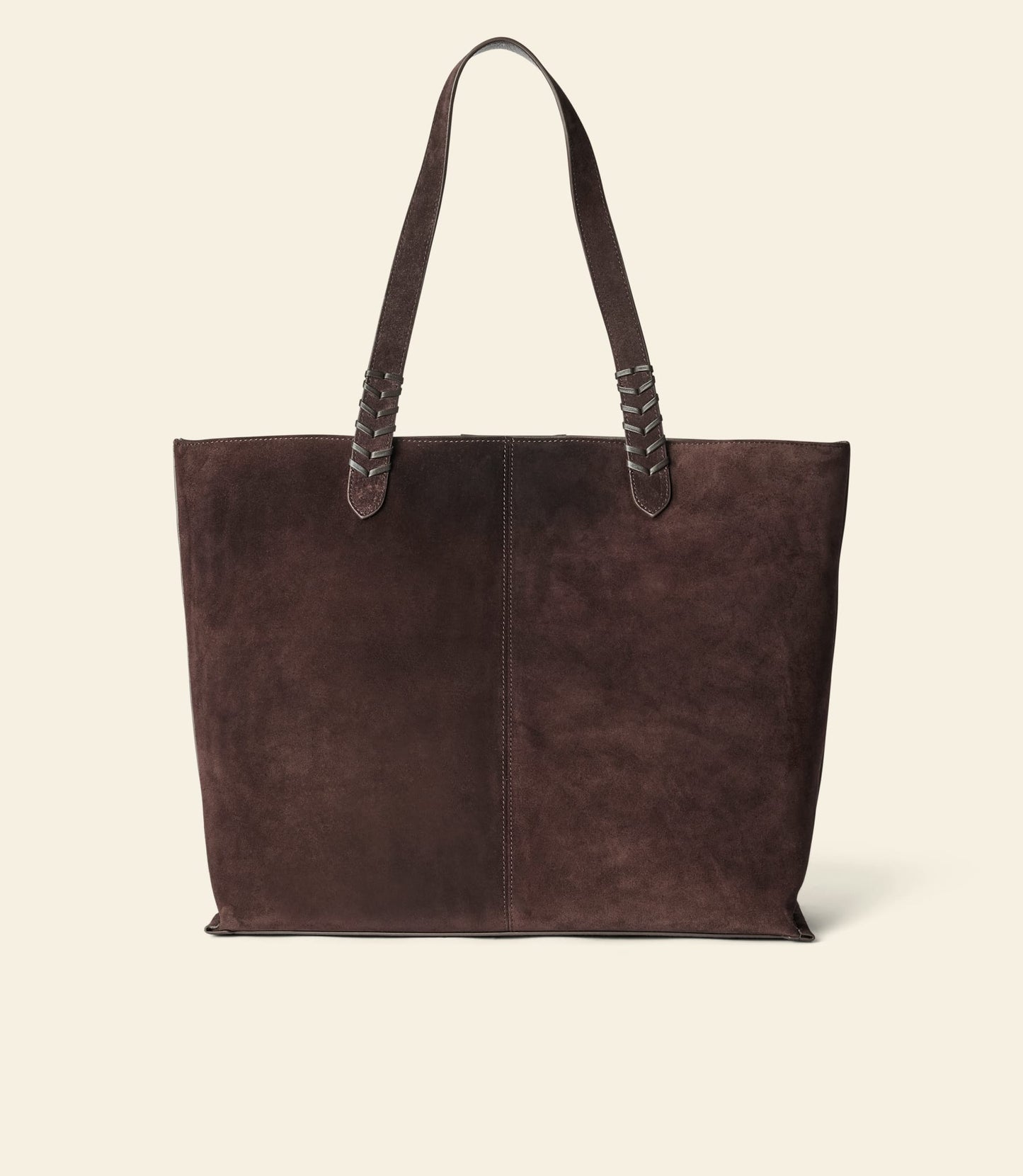 R.M.Williams Elegant Cocoa Suede Bells Tote Bag with Whip Stitch Handles