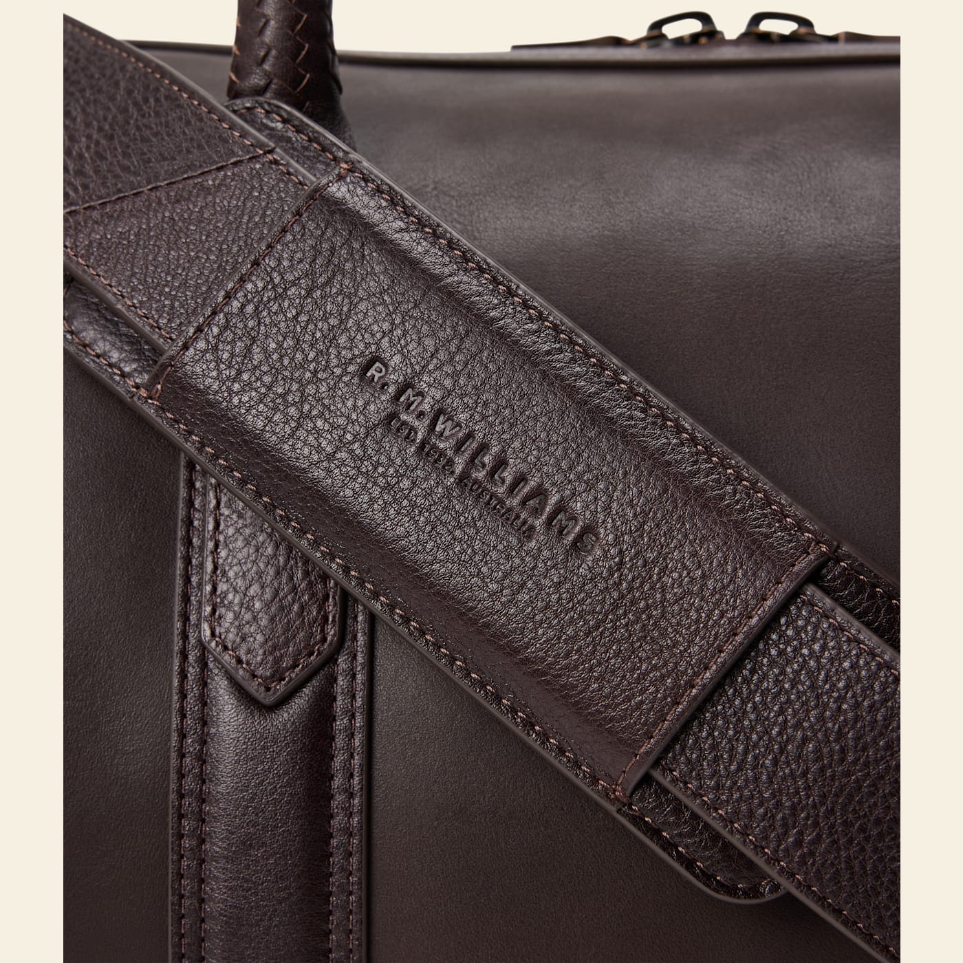 R.M.Williams Farrier Chestnut Smooth Grain Leather Commuter Bag with Laptop Pocket