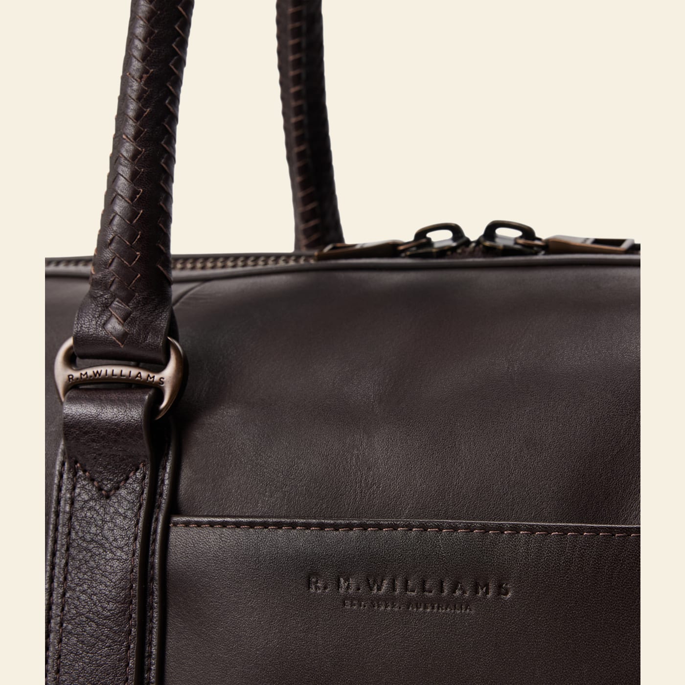 R.M.Williams Farrier Chestnut Smooth Grain Leather Commuter Bag with Laptop Pocket