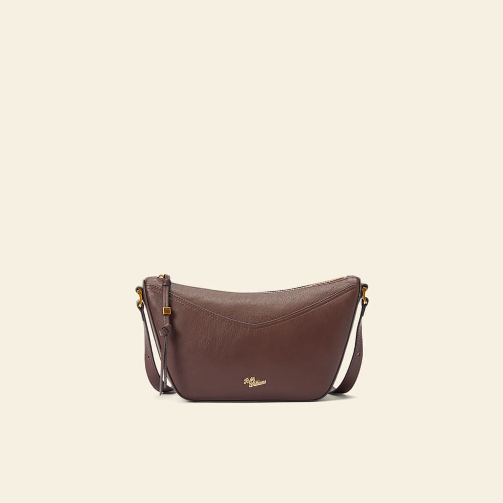 Alice Premium Tumbled-Grain Leather Crossbody Bag – Pecan Finish