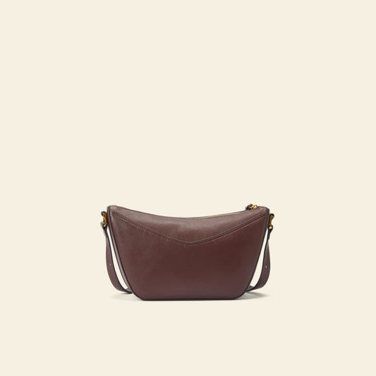 Alice Premium Tumbled-Grain Leather Crossbody Bag – Pecan Finish