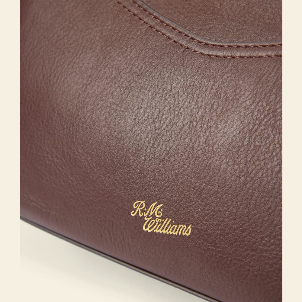 Alice Premium Tumbled-Grain Leather Crossbody Bag – Pecan Finish