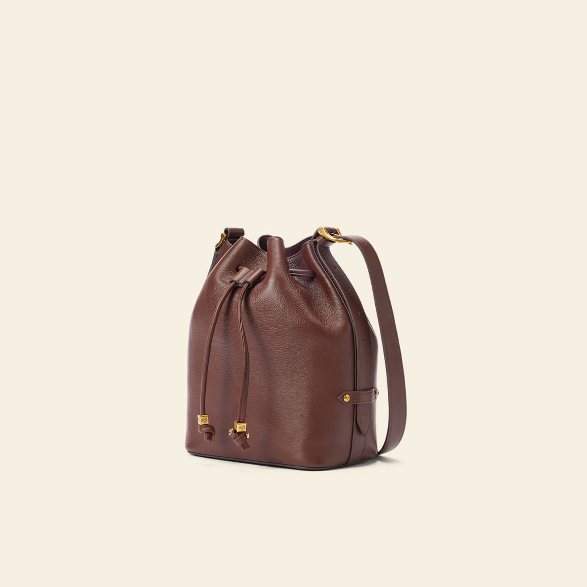 R.M.Williams Alice Tumbled Grain Leather Pecan Bucket Bag with Adjustable Strap