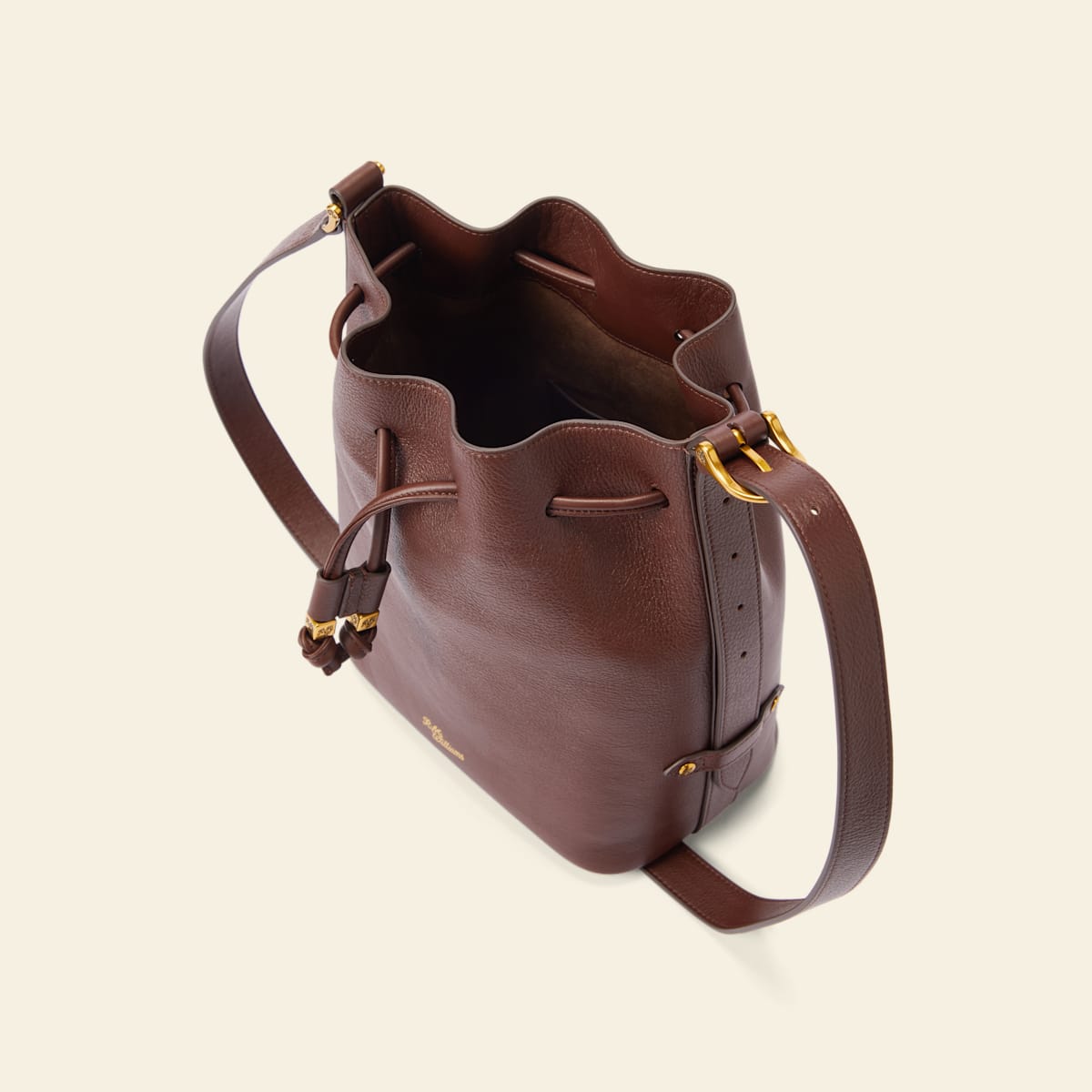 R.M.Williams Alice Tumbled Grain Leather Pecan Bucket Bag with Adjustable Strap