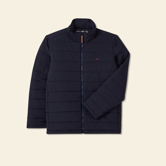 R.M. Williams Men's Patterson Creek Navy Padded Lightweight Nylon Zip Jacket